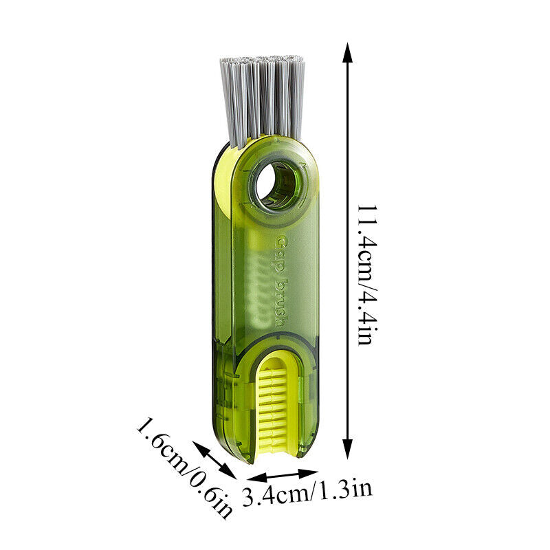3-in-1 Cup Lid Gap Cleaning Detail Brush Set with its size
