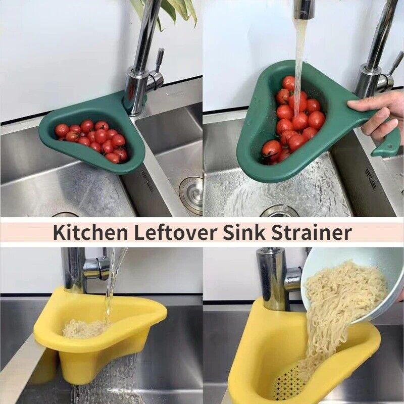 Someone cleaning with the help of a Sink Drain Basket for Kitchen Faucet
