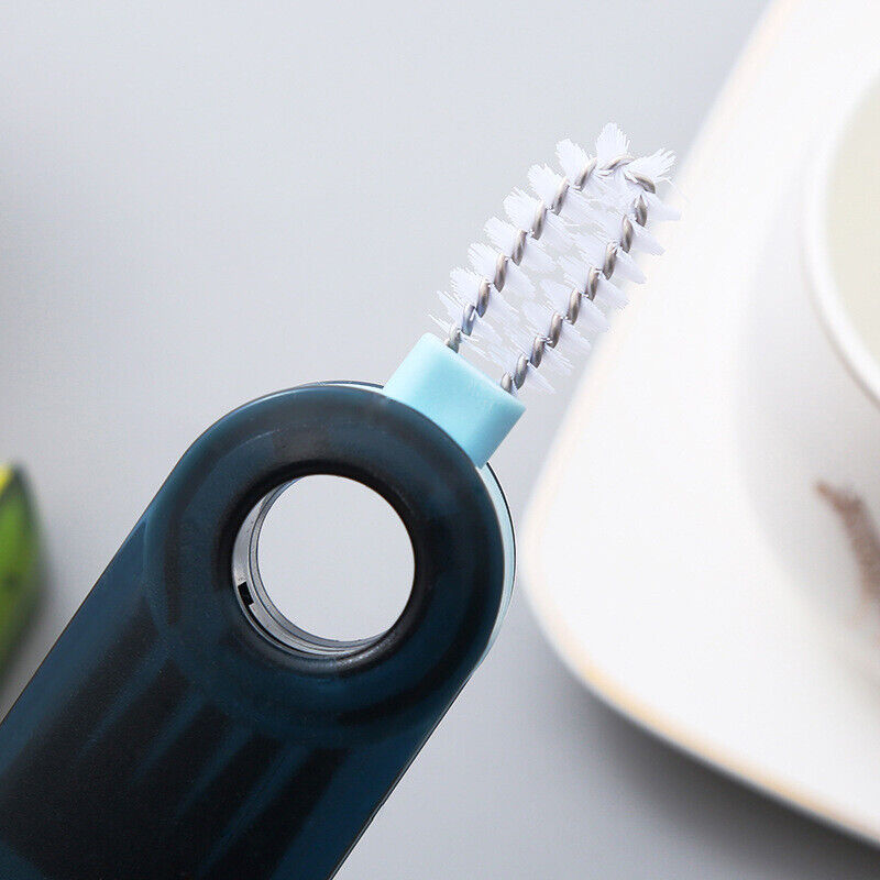 A close-up view of the 3-in-1 Cup Lid Gap Cleaning Detail Brush Set