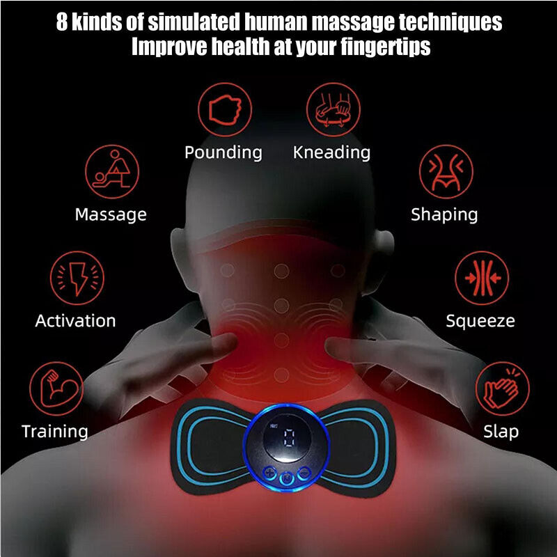Portable Mini Electric Neck Massager Cervical Vertebra Massage Stimulator Pain Relief Kit