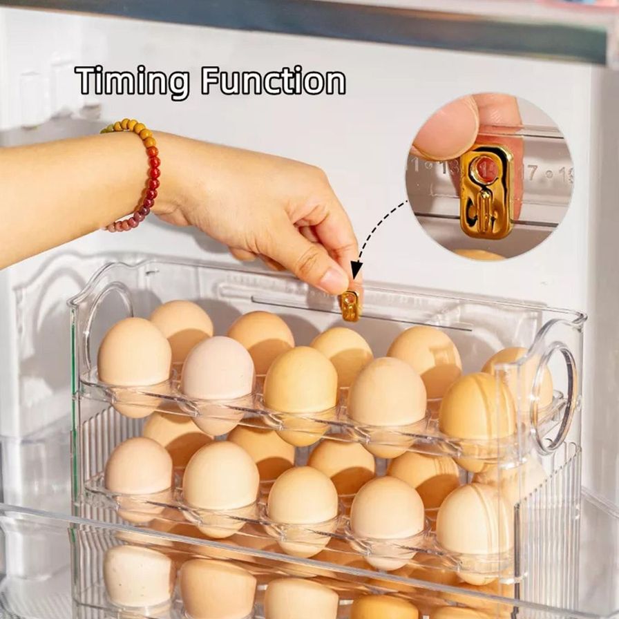 حامل بيض قابل للطي يوفر مساحة لـ 30 بيضة في الثلاجة