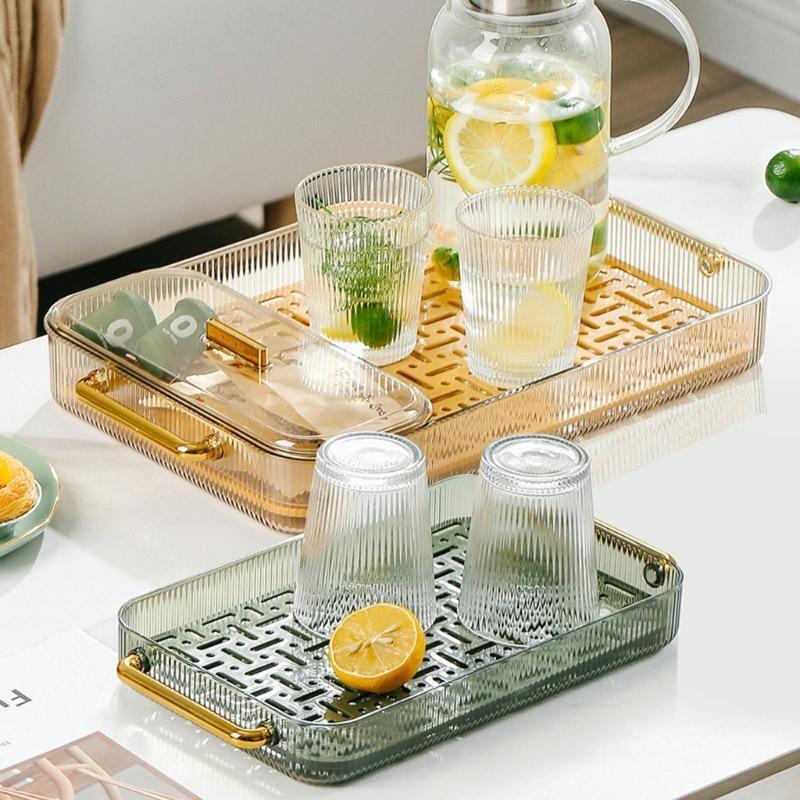 The Double Layer Drain and Dining Tray for the home kitchen is placed on the table