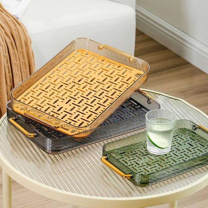 The Double Layer Drain and Dining Tray for the home kitchen is placed on the table