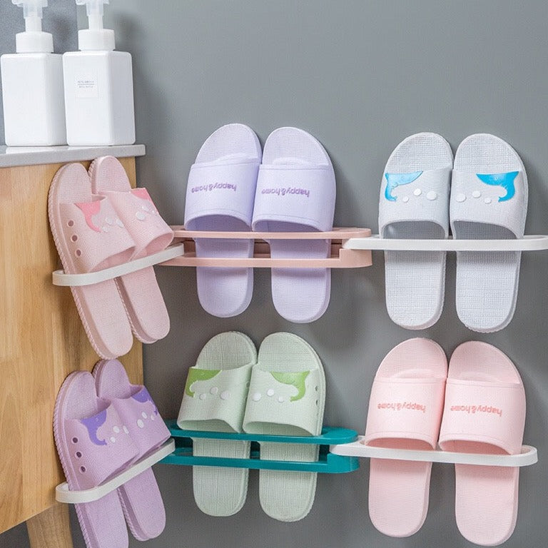 3 in 1 Foldable Slipper Rack - Sandals Holder for Household Organizati