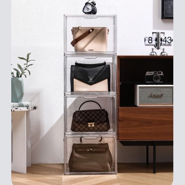 Stackable Luxury Transparent Bag Storage Dustproof Display Box